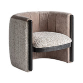 Art deco stílusú Erbach fotel – buklé és bársony hatású kárpittal, fekete fa részletekkel