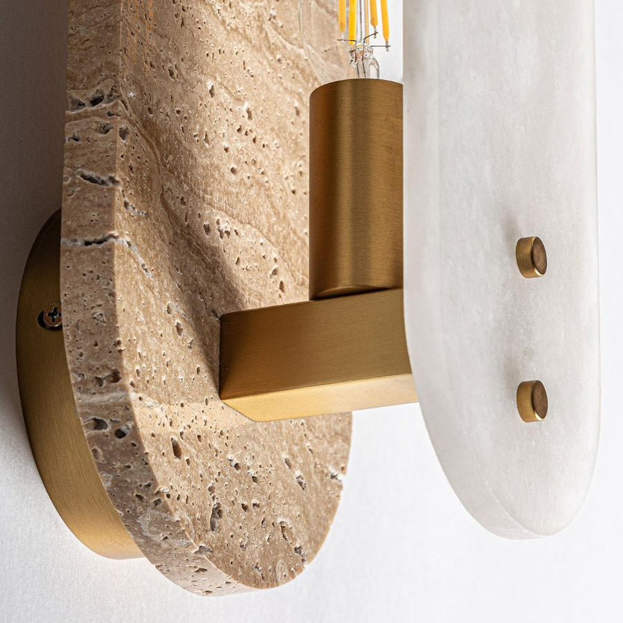 Tetbury design falikar dekoratív alabástrom búrával és E14 foglalattal