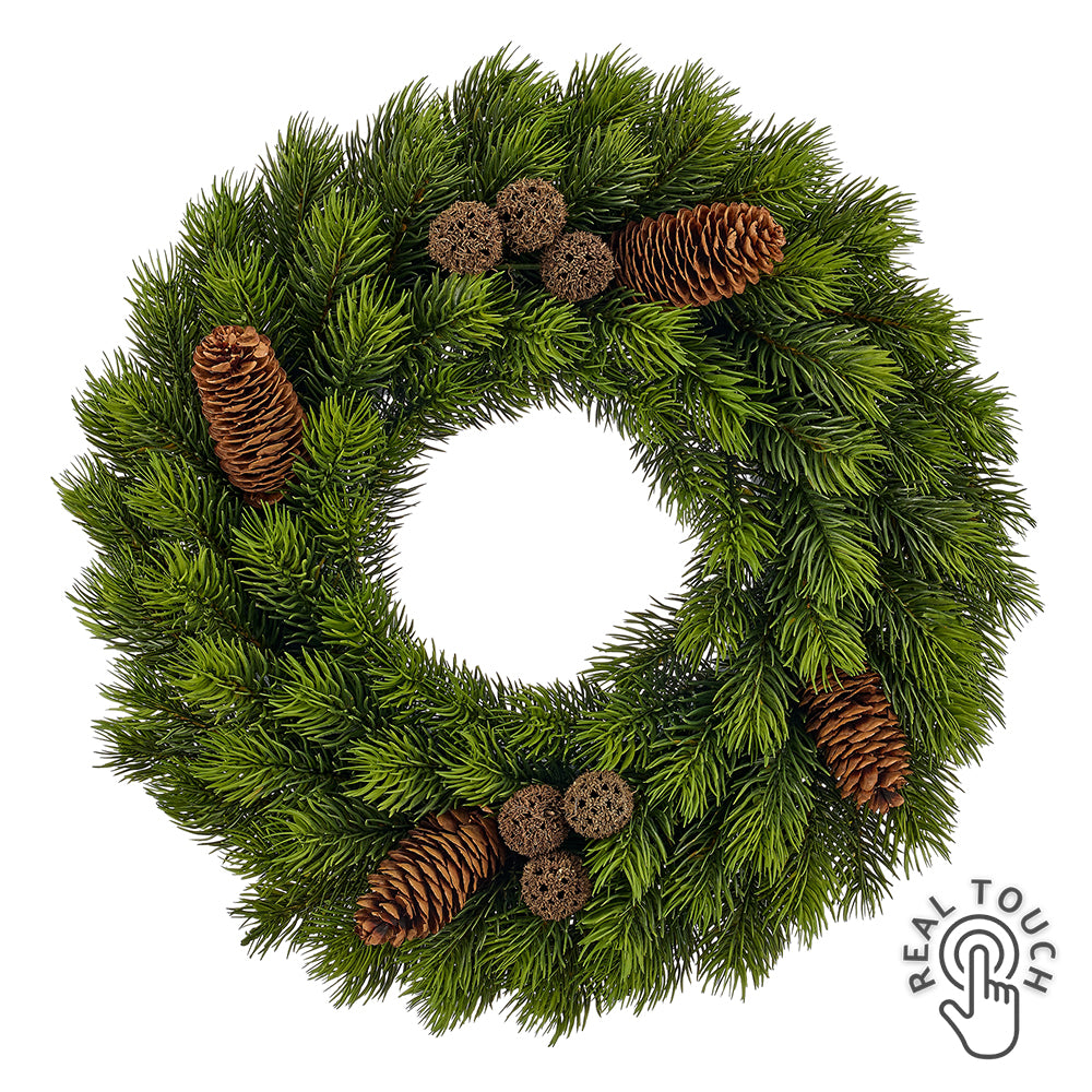 ABIES zöld mű jegenyefenyő koszorú Ø 40 cm, termékfotó.