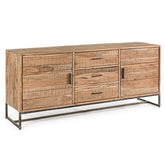 Akácfából és acélból készült tálaló.