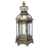 Antique Metals aranyszínű, barokkos díszítésű fém lámpás 64 cm magasságban, antikolt óarany felülettel