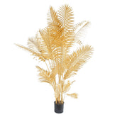 Aranyszínű mű aranypálma 200 cm fekete kaspóban, glamour stílusú dekoráció
