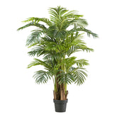 Teljes Areca zöld mű aranypálma 130 cm fekete kaspóban, élethű megjelenéssel.