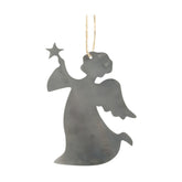 Fémből készült, függeszthető kialakítású angyal sziluett figura.