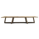 Óriás kőrisfa étkezőasztal 400 cm letisztult Japandi stílusban