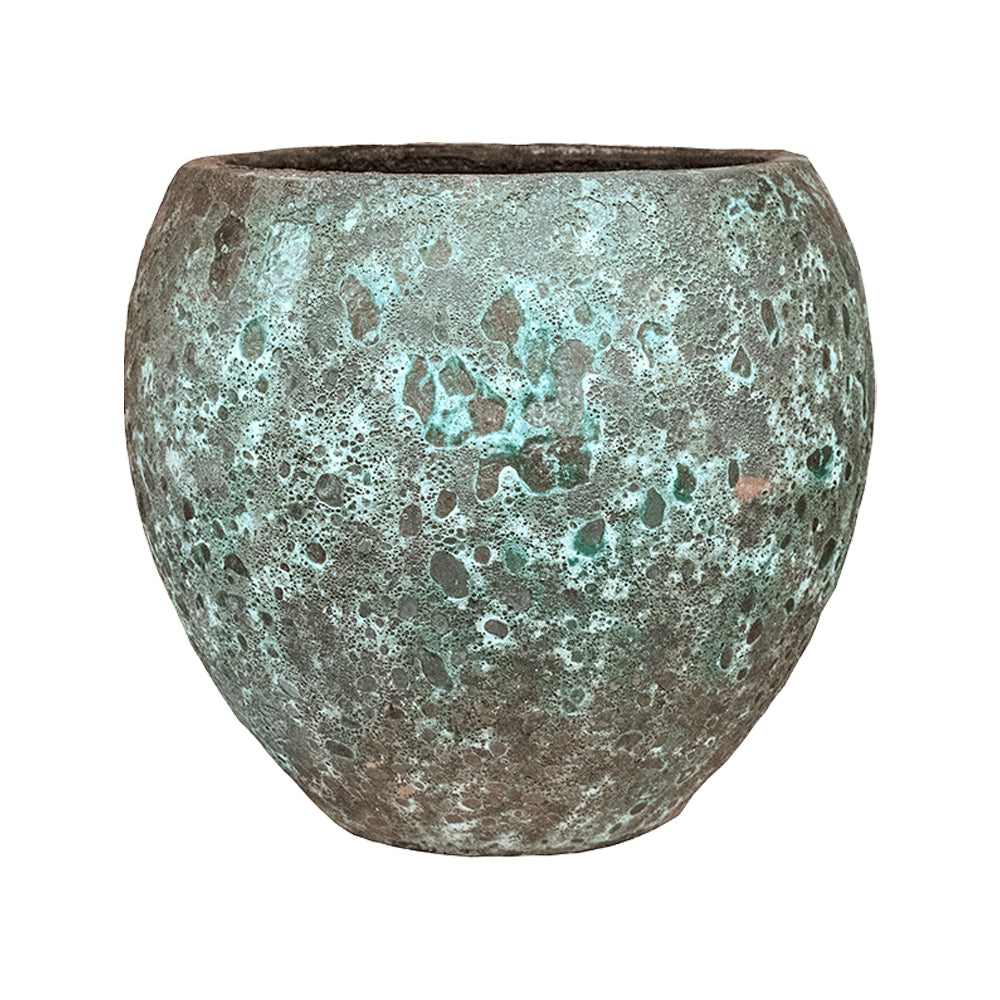 BAQ Lava Balloon Relic Jade kerámia kaspó 60 cm – egyedi zöldes árnyalatú kaspó kültéri és beltéri használatra