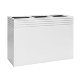 Fehér, téglalap alakú BAQ Line-Up ültetőláda három ültetőnyílással, stúdióháttérben