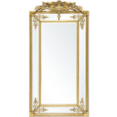 Barokkos megjelenésű,, fából készült, aranyszínű óriás falitükör.