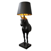Black Beauty fekete lófigurás állólámpa teljes nézetben fehér háttér előtt