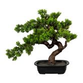 Mirtusz bonsai fa műnövény, fekete ültetőkaspóban.