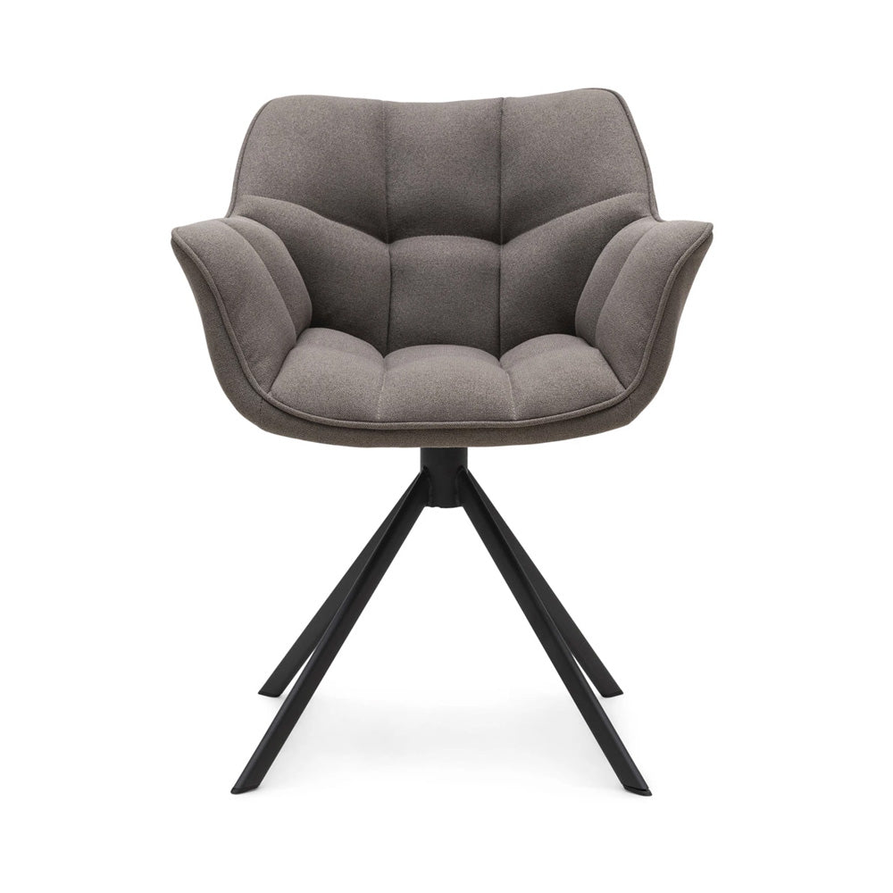 taupe szövet forgó étkezőfotel elölnézet