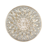 Casa Roma antik arany fém fali dekoráció 60 cm, kör alakú rozetta mintával.