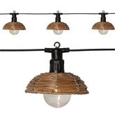 kültéri műrattan LED izzósor 350 cm meleg fehér fényű lámpákkal