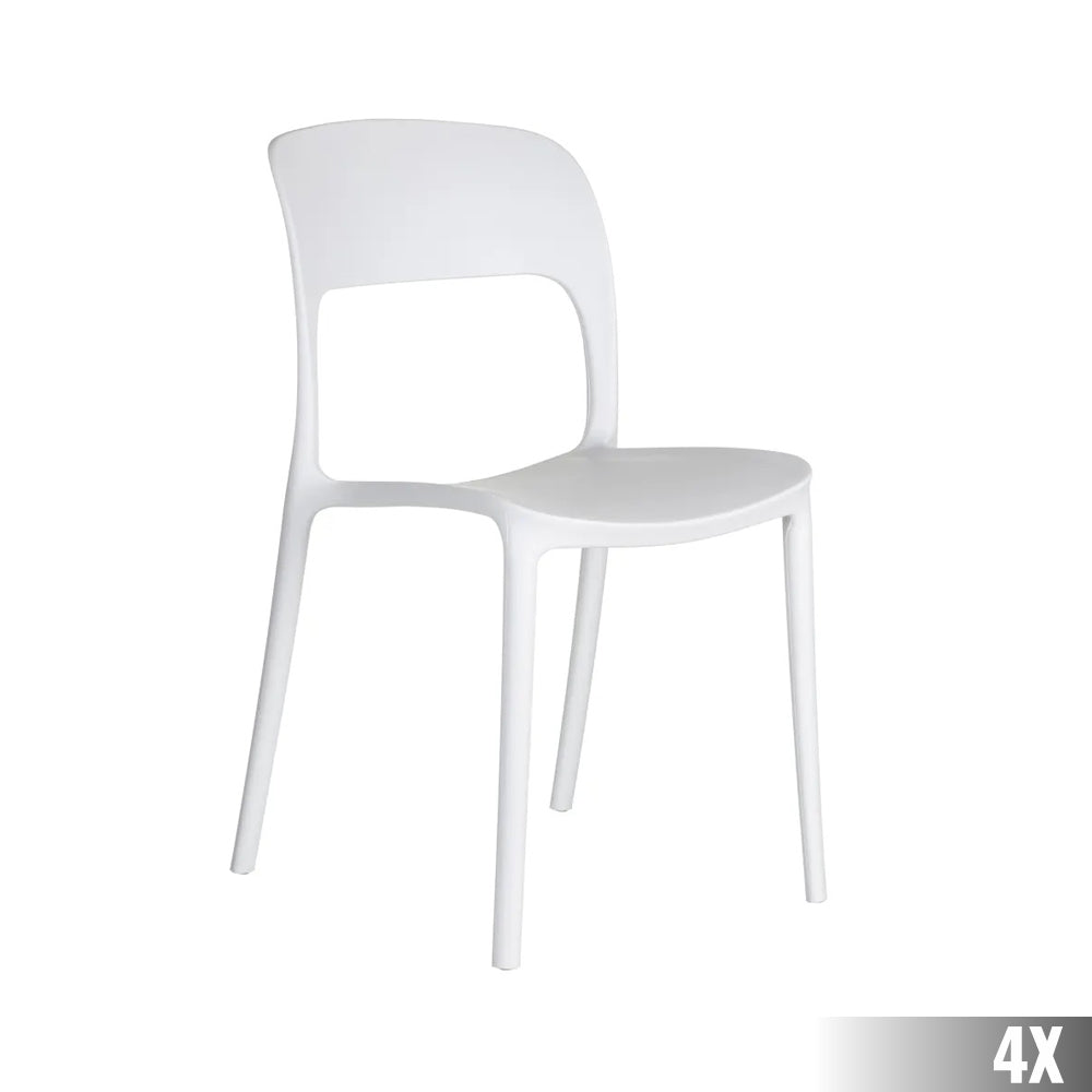 Fehér polipropilén bisztrószék.