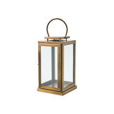 Modern, kortárs stílusú, rozsdamenetes acélból készült, sárgarézszínű lámpás.