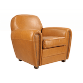 Cserszínű valódi marhabőrrel kárpitozott klubfotel.