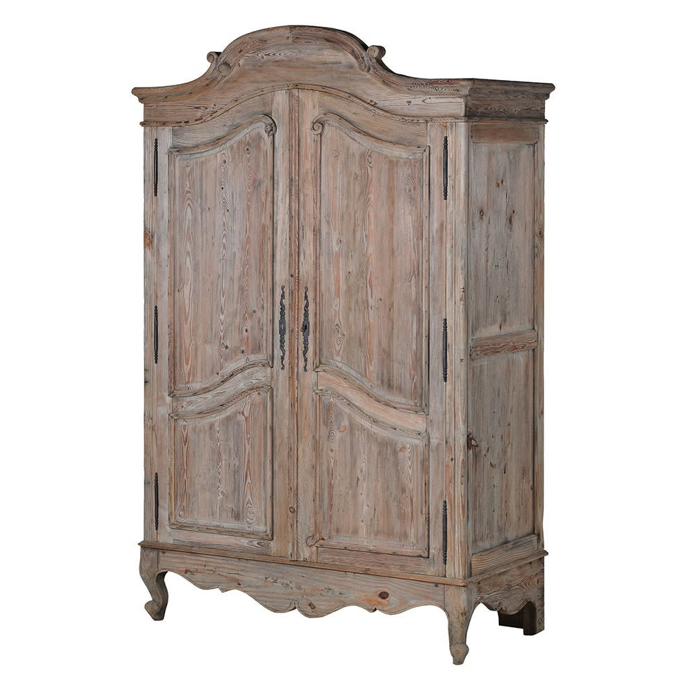 Natúr színű, újrahasznosított fenyőfából készült, kézműves gardróbszekrény.