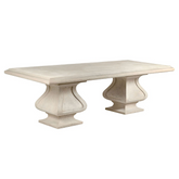 monumentális kőhatású kerti étkezőasztal 260 cm világos színben