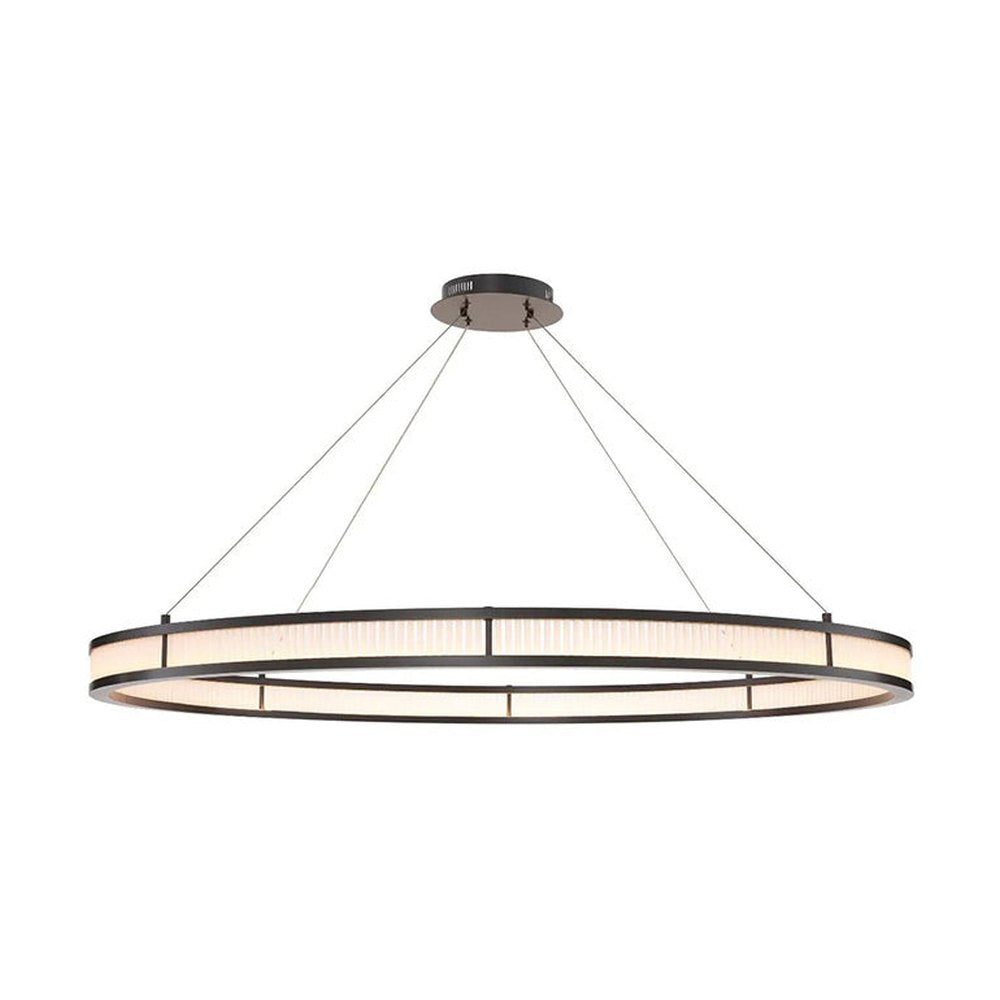 Opálos matt felületű üvegrudakból álló kör formájú dizájn csillár.