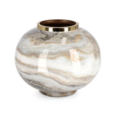 Fémből készült, márvány mintás kézműves design váza.