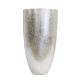 Fémes fényű, ezüstszínű dizájn kaspó.