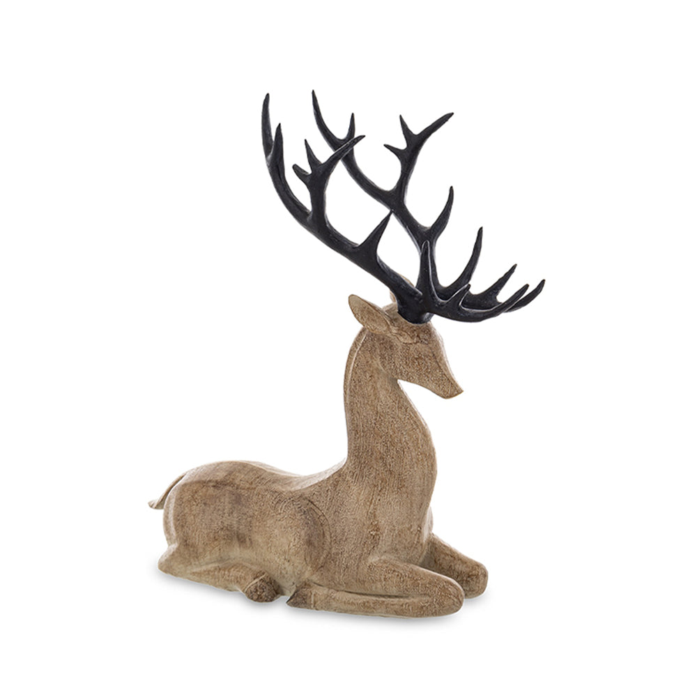 Natúr színű, karácsonyi szarvas figura.