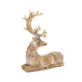 Fa hatású, natúr színű, karácsonyi szarvas figura.