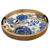 Mangófából és fémből készült design tálca.