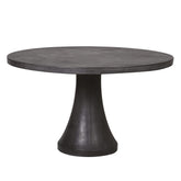 Fekete beton kerek kültéri étkezőasztal 130 cm átmérővel, minimalista design