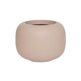ELEMENTAL SPHERE LOW XS púderpink kompozit design kaspó 35 cm átmérővel, modern alacsony gömb formában