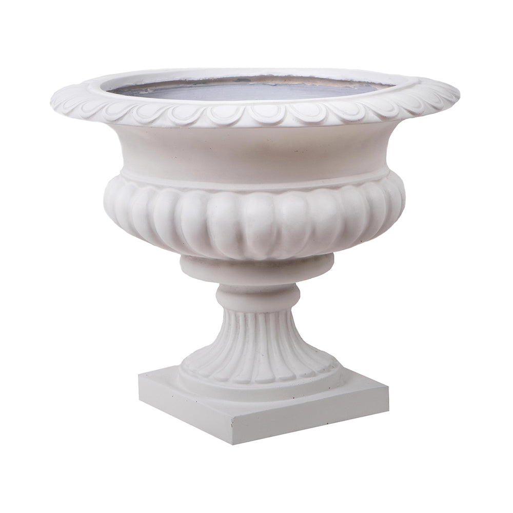 Antik hatású, fehér kaspó tál 55 cm átmérővel az England kollekcióból, talpas kialakítással.