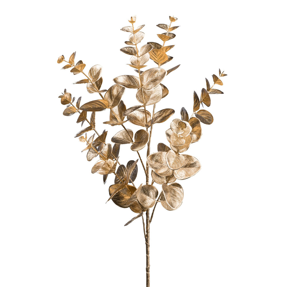 Aranyszínű, mű eukaliptusz ág.