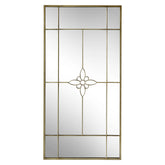 Antik sárgaréz színű falitükör osztott felülettel loft stílusban