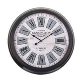 Vintage, loft stílusú, fémből készült, fekete-szürke színű nagy falióra.