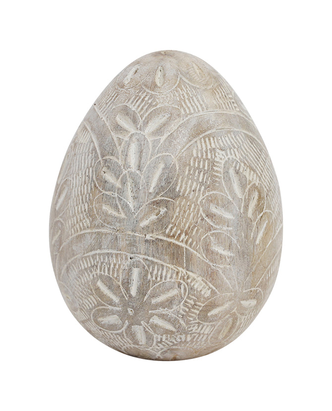 Mangófából faragott, húsvéti dekor tojás.
