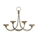 Rézszínű fémből készült, 4 ágú adventi gyertyatartó.