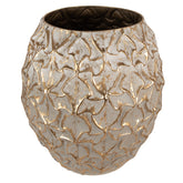 Antik arany színű,, dekor fém kaspó.