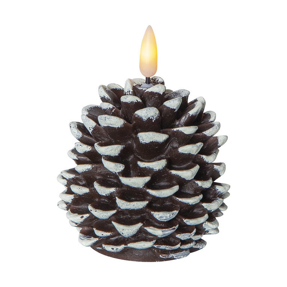 Havas fenyőtoboz formájú LED gyertya.