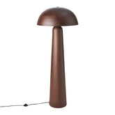 Barna színű, gomba formájú, fém design állólámpa.