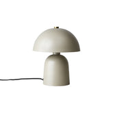 Bézs színű, gomba formájú, fém design asztali lámpa.