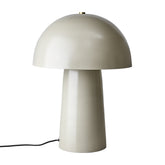 Bézs színű, gomba formájú, fém design asztali lámpa.