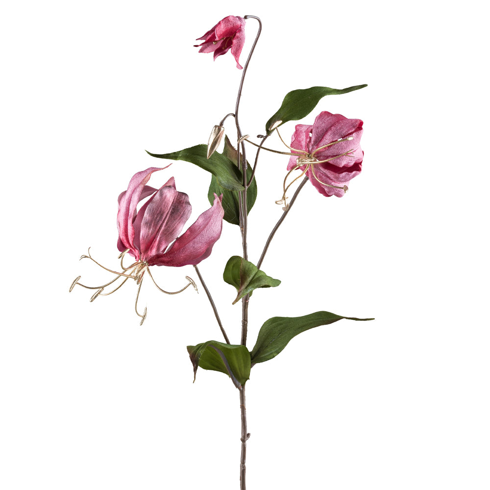 Sötét pink színű, fényes felületű, koronásliliom művirág.