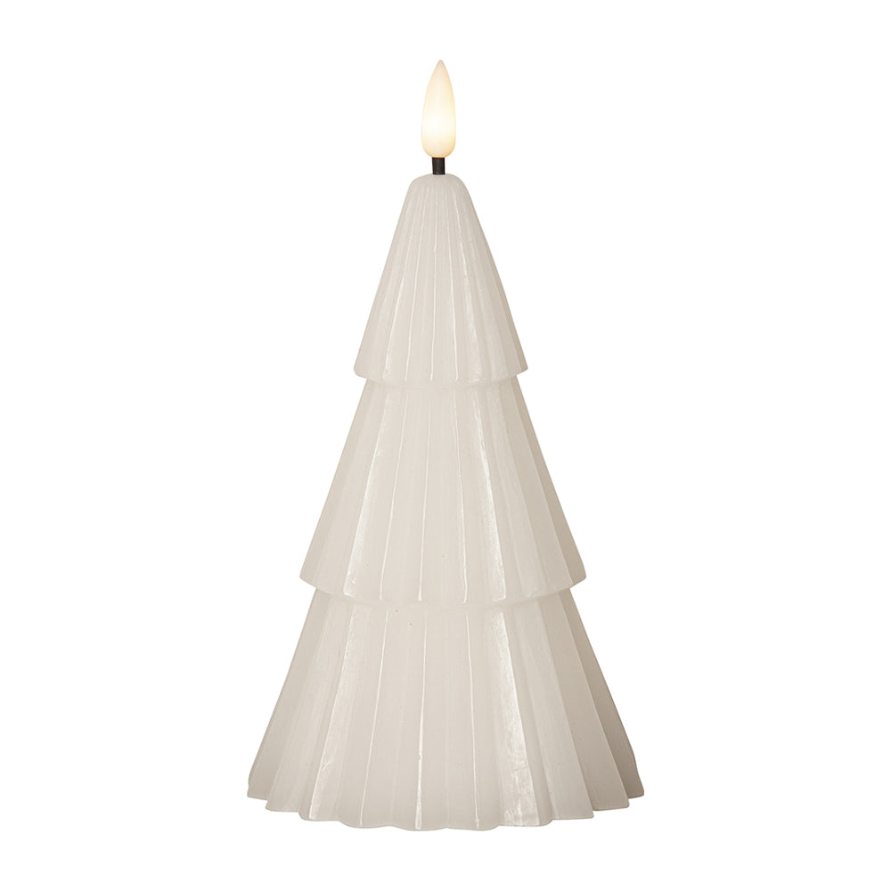 Fenyőfa formájú, karácsonyi LED gyertya.