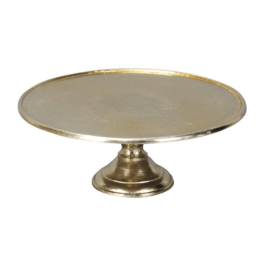 Aranyszínű alumínium tortaállvány Ø31 cm, modern glamour stílusban, masszív talapzattal, a Gros kollekcióból.