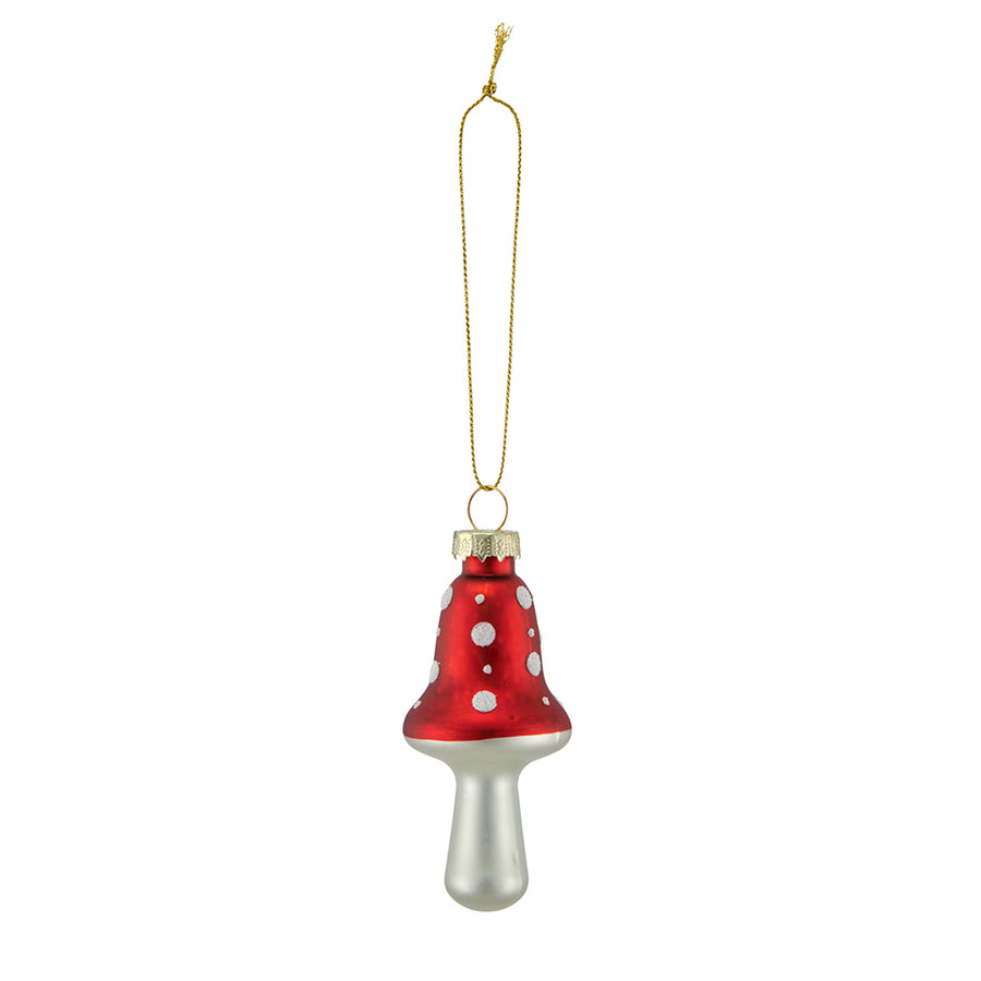 HERITAGE 6 db-os piros üveg gomba karácsonyfadísz szett 8 cm