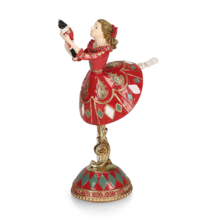HERITAGE balerina figura, Marika a Diótörőből, bordó ruhában