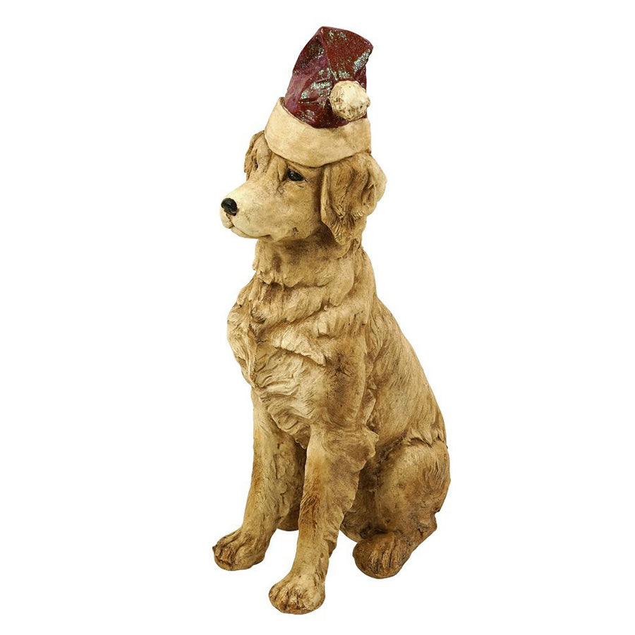 HERITAGE karácsonyi kutya figura 67 cm bordó mikulássapkával