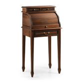 HERITAGE mahagónifa szekreter 110 cm klasszikus redőnyös íróasztal fiókokkal elegáns fa kivitelben