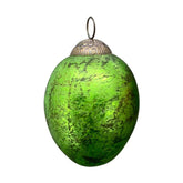 Zöld színű, nagy húsvéti üvegtojás.