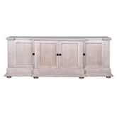 Imperial koloniál stílusú, 220 cm széles, tömör tölgyfa tálaló négy ajtóval, natúr színben.